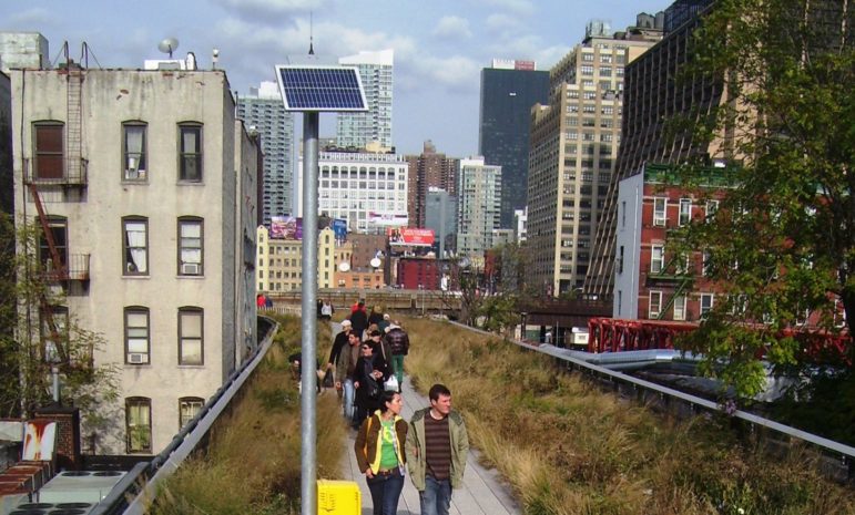 A glimpse of New York's solar potential, on the High Line.