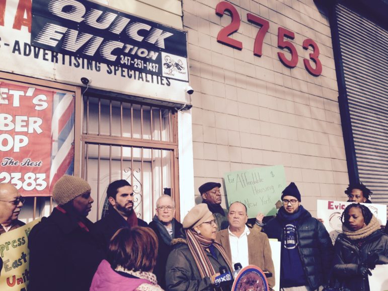 Saturday's protest outside an eviction-services firm.