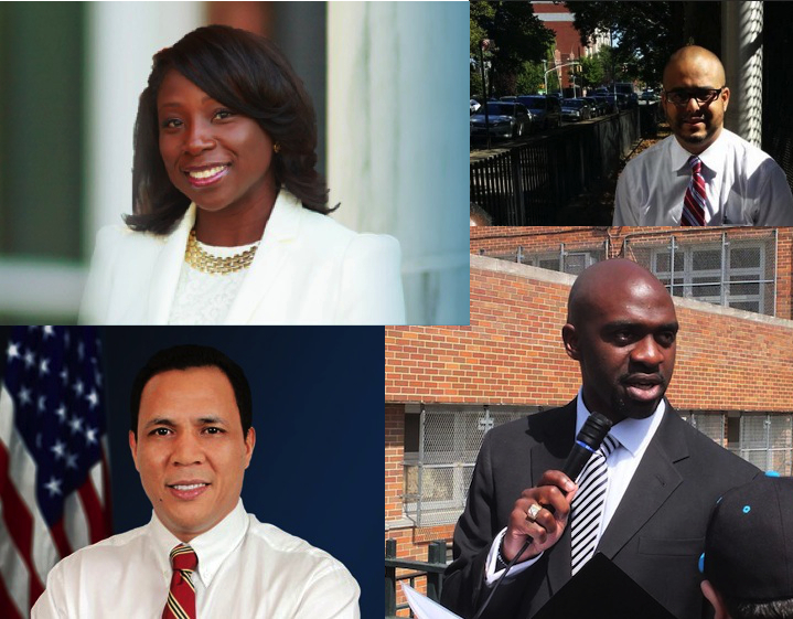 Clockwise from top left: Marsha Michael, Raul Rodriguez, Michael Blake and George Alvarez, four of the six Democrats vying for the 79th district seat.