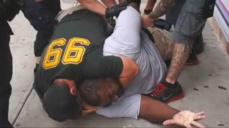 Still from the video of the Eric Garner arrest.