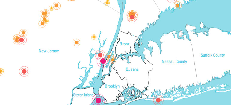 Historical earthquakes, New York City area, 1737-2014