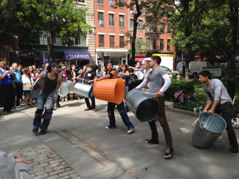 A September 2014 rally in support of a lawsuit by local organizations to stop the NYU plan.
