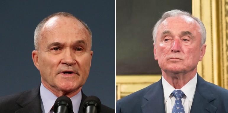 Former Police Commissioner Raymond Kelly (left) and his successor William Bratton disagree with each other. Police reform advocates largely disagree with both of them.