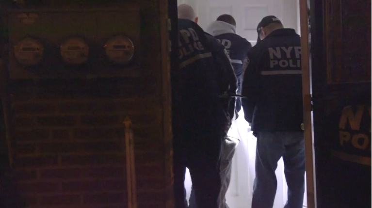 A scene from an NYPD video about the April 26-27 raids.