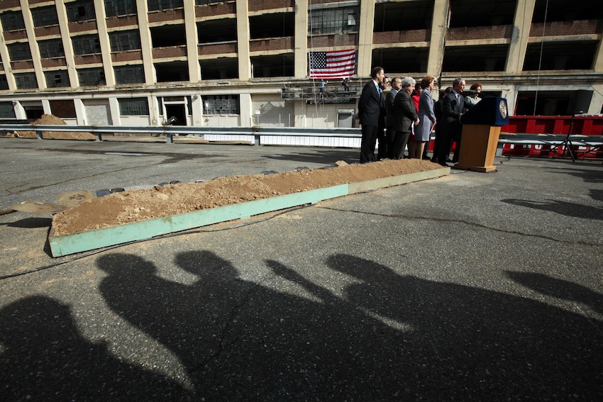 Mayor Bloomberg and other officials at a 2011 groundbreaking for new industrial space. The Bloomberg administration launched programs to aid manufacturing, but also oversaw rezonings that threatened it. Mayor De Blasio's approach remains to be seen.