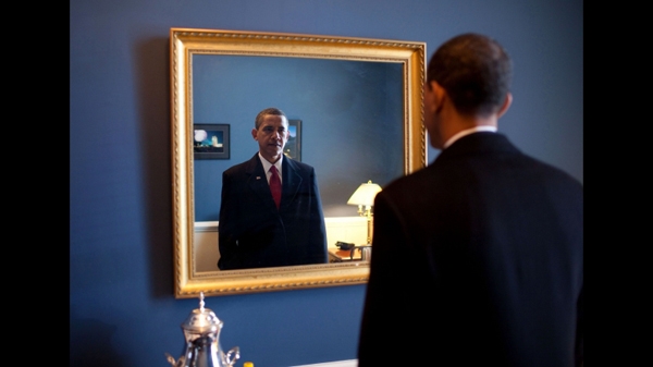 Obama, seen just before his inauguration seven years ago today.
