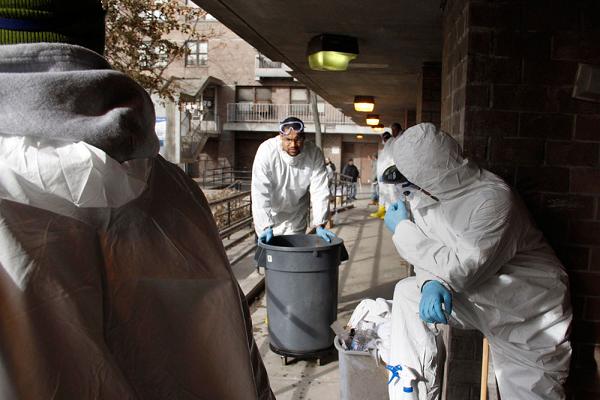 Mold remediation in Coney Island's NYCHA buildings, late 2012.