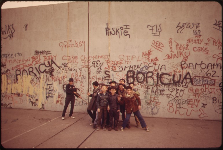 The caption on this 1973 photo at the National Archives reads: 'A sidewalk in the Bronx becomes a playground for these youngsters.' The Bronx was once a hub of culture, but the economic emergency of the 1970s eradicated much of it.