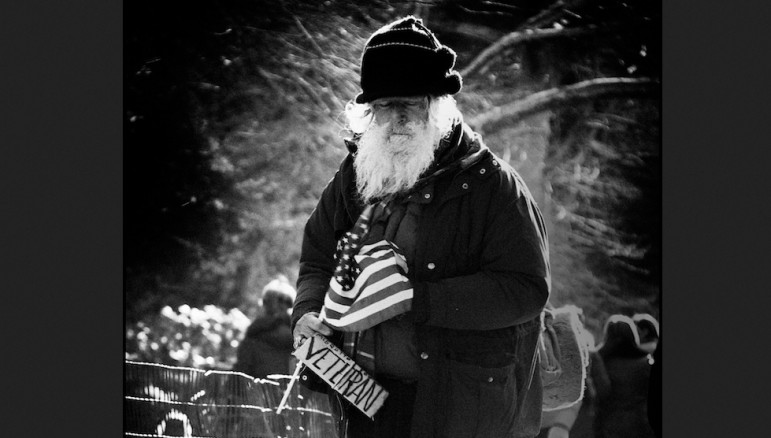 A homeless veteran seen in New York City in 2008.