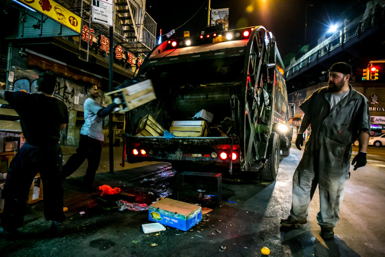 Unlike the well-paid sanitation workers at DSNY, private sanitation workers often earn lower wages to work in similar or worse conditions. At the lowest end, truck helpers make the state minimum wage of $8.75 per hour and truck drivers make $18 per hour. Rates for both positions are higher for unionized employees. 
