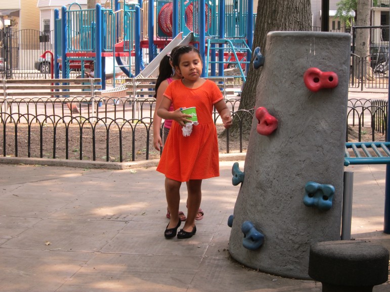 It was a lazy day the last week before school starts at Vincent Ciccarone Playground, on East 188th between Arthur Avenue and Hughes Avenue. 