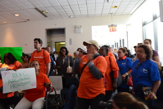 Critics protest the plan, which they believe will fuel displacement in East New York.