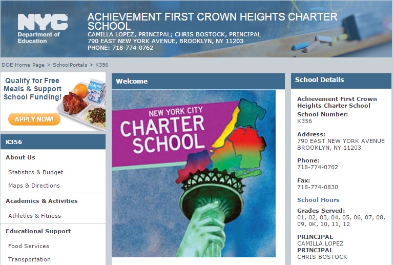 The Achievement First Crown Heights website.