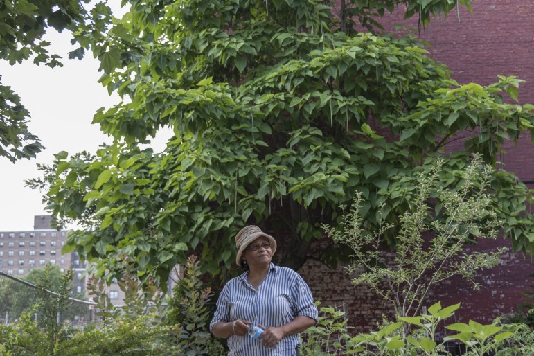 Ena McPherson in Tranquility Farm, one of the gardens being adopted by the city.