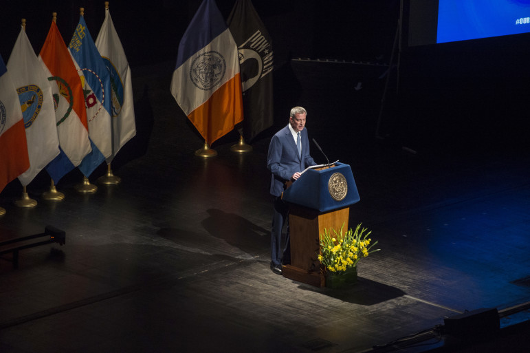 Mayor de Blasio delivers his annual address at Lehman College,
