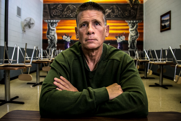 Portrait of Craig S. Crimmins made at the Shawangunk Correctional Facility on August 14, 2014. The portrait was made for William Hughes article on the parole system in New York State.