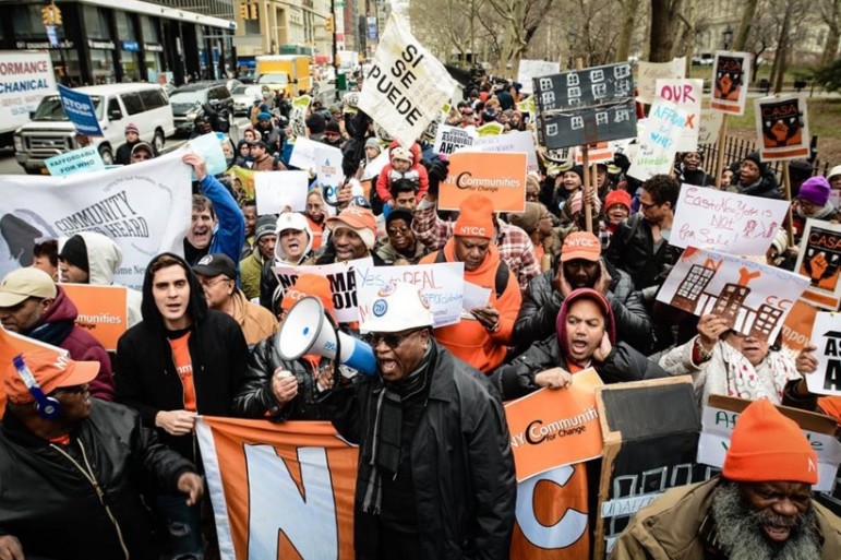 CASA members protest in Manhattan earlier this week.