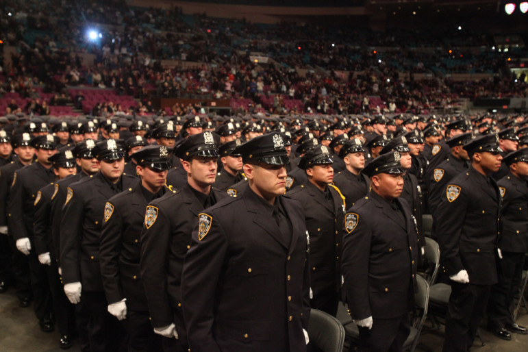 Officers at an NYPD ceremony in 2010.