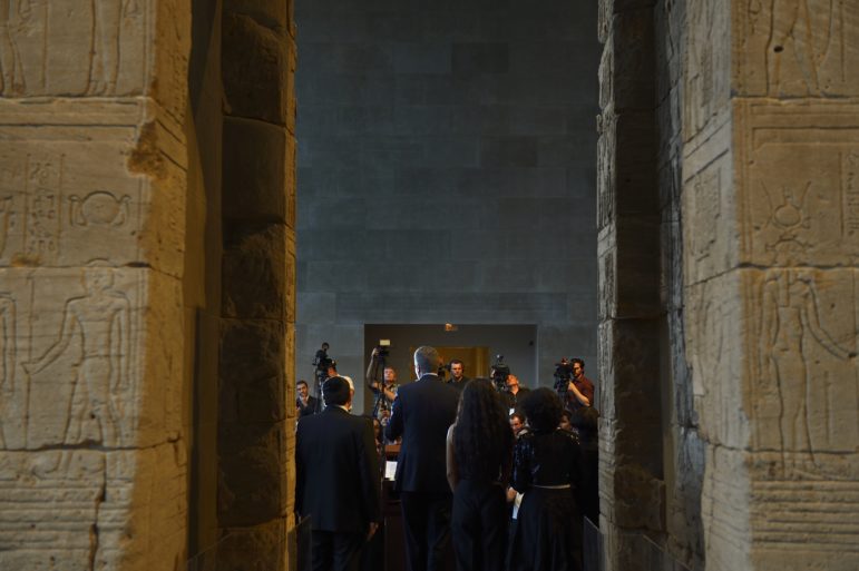 Mayor de Blasio at a 2014 reception in Reception at the Metropolitan Museum of Art's Temple of Dendur.
