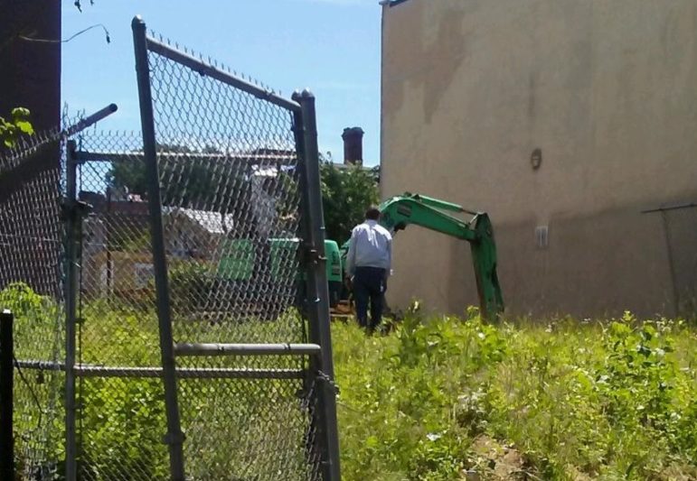 Excavation begins on a property on Tompkins Street that the city plans to turn into a homeownership project under the mayor's housing plan.