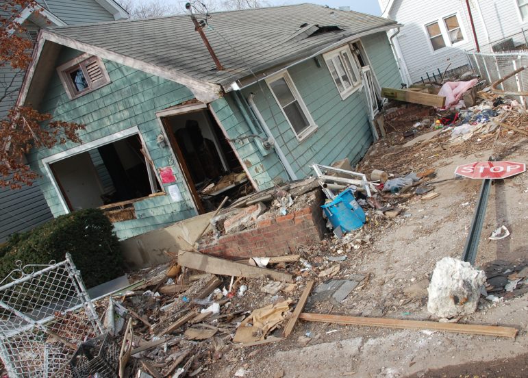 Damage from Hurricane Sandy in Staten Island.