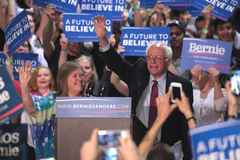 Jane and Bernie Sanders on the campaign trail.