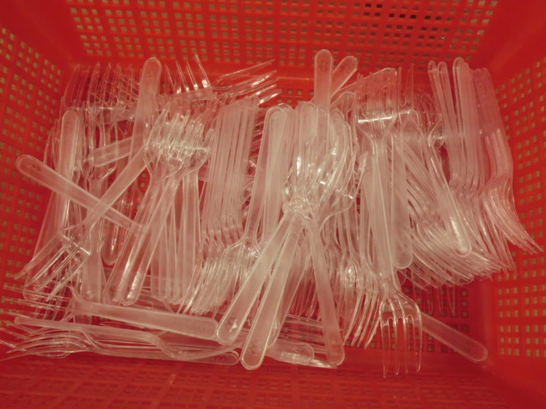 These are plastic forks. And they always will be if you don't recycle them properly.