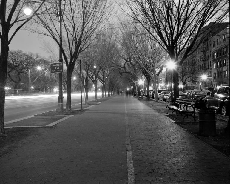 Eastern Parkway, the dividing line between north and south Crown Heights.