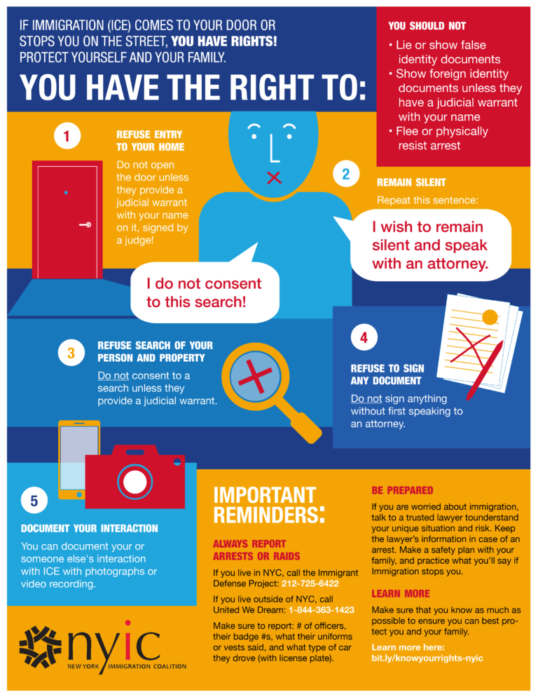 ICE Raids Anticipated: Know Your Rights (Conoce Tus Derechos)