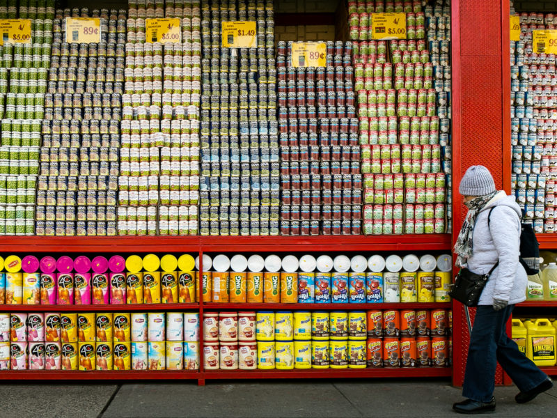 food outside a supermarket