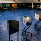An empty polling site in The Bronx on NY Primary Day