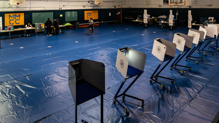 An empty polling site in The Bronx on NY Primary Day