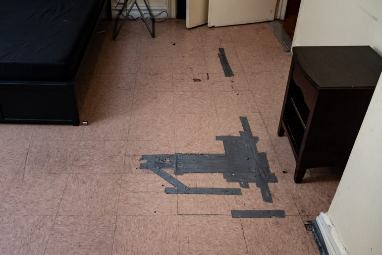 A damanged apartment floor