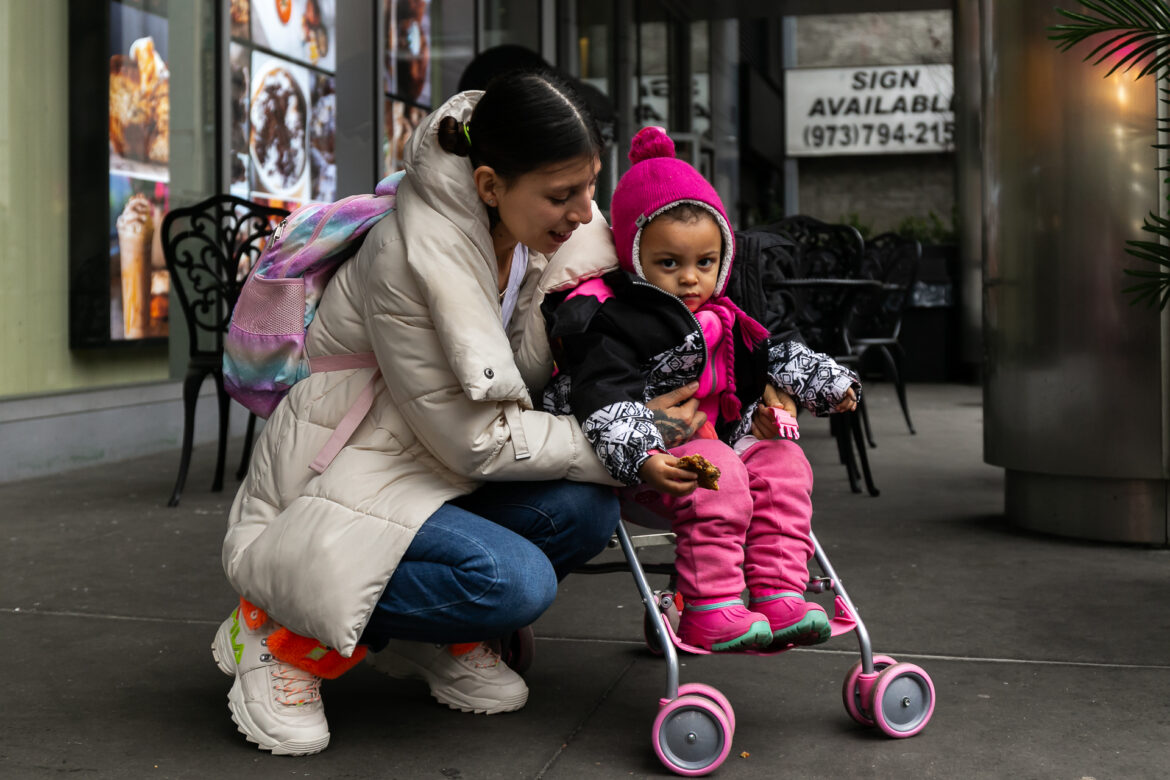 Katherin Burbano, 28, with her 2-year-old daughter. 