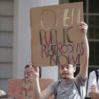 public bathrooms rally