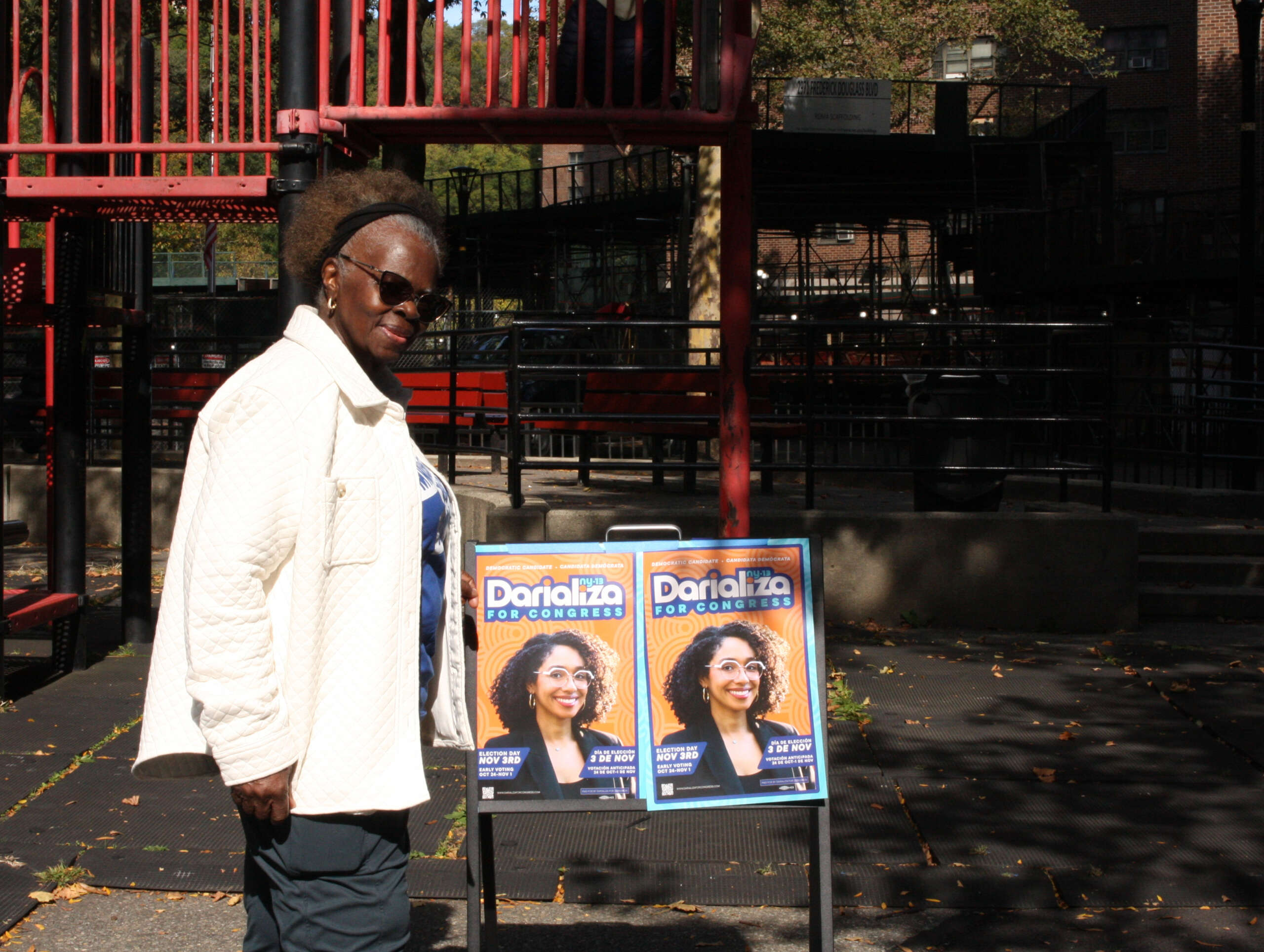 Avila Chevalier campaigning at nycha